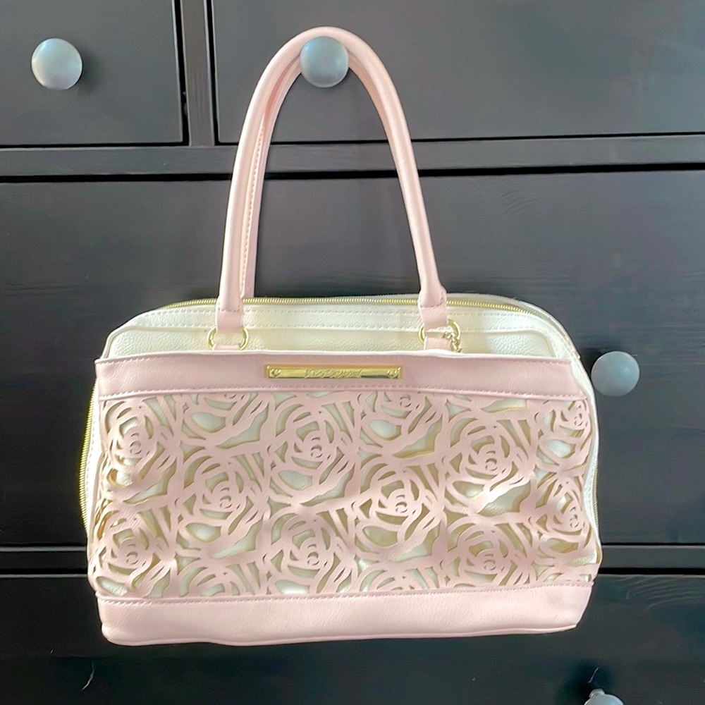 Betsey Johnson Floral Satchel Bag - Die Cut Rose
